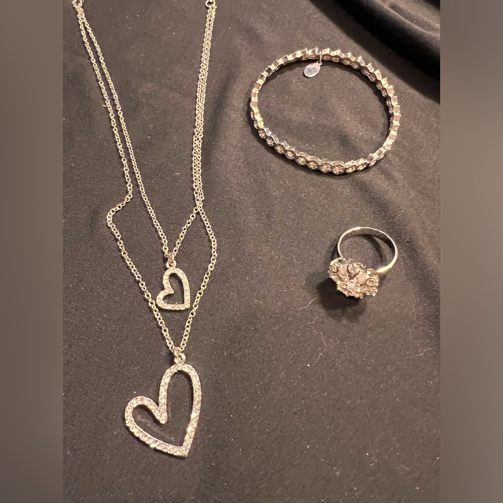 Cookie Lee- crystal set- necklace, bracelet, ring